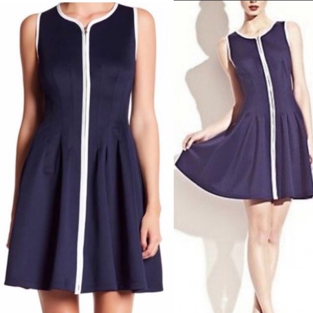 Betsey Johnson Navy and White Dress